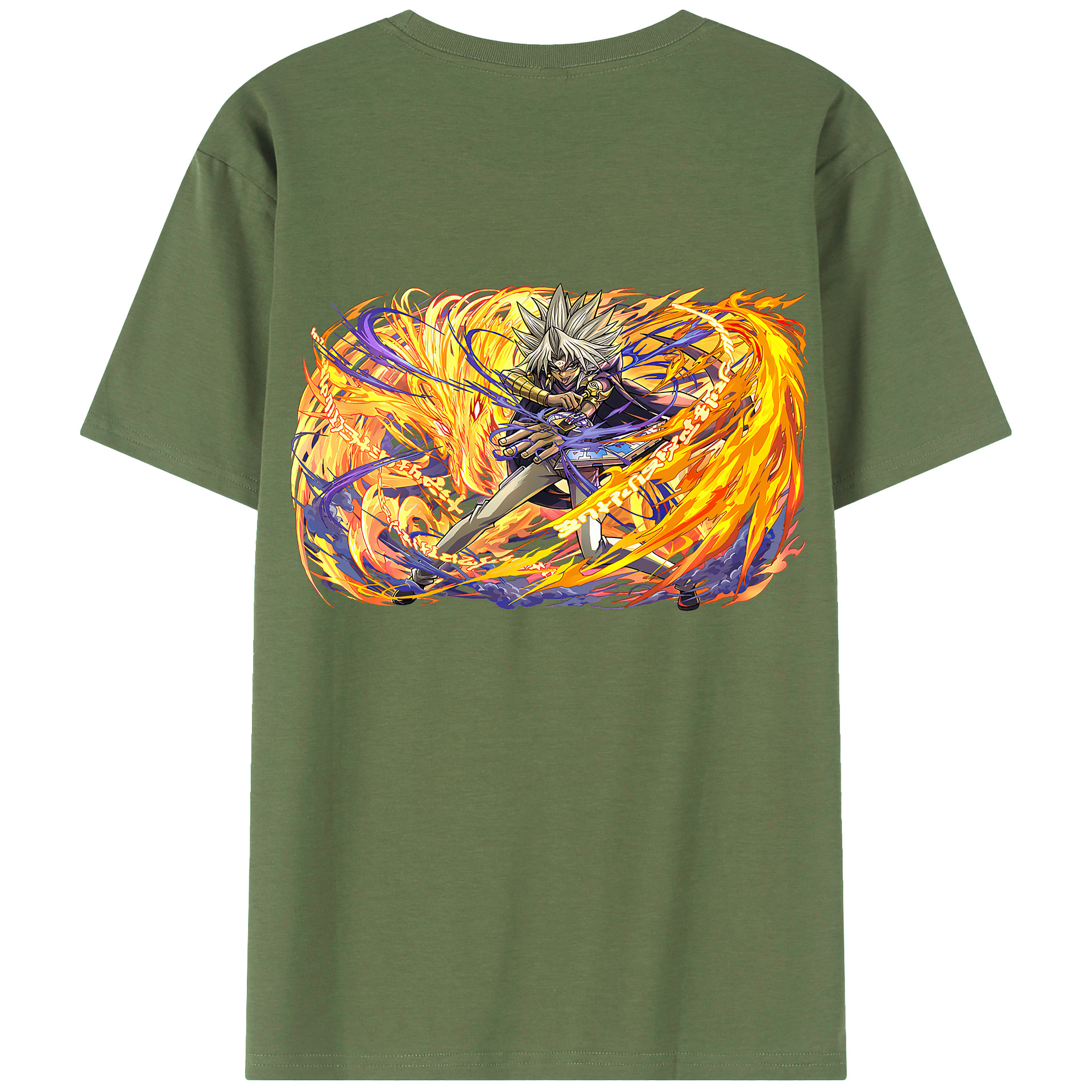 （画像用） 遊☆戯☆王 Yu-Gi-Oh! 綿100％ メンズ半袖Tシャツ（バックプリント） 通気性